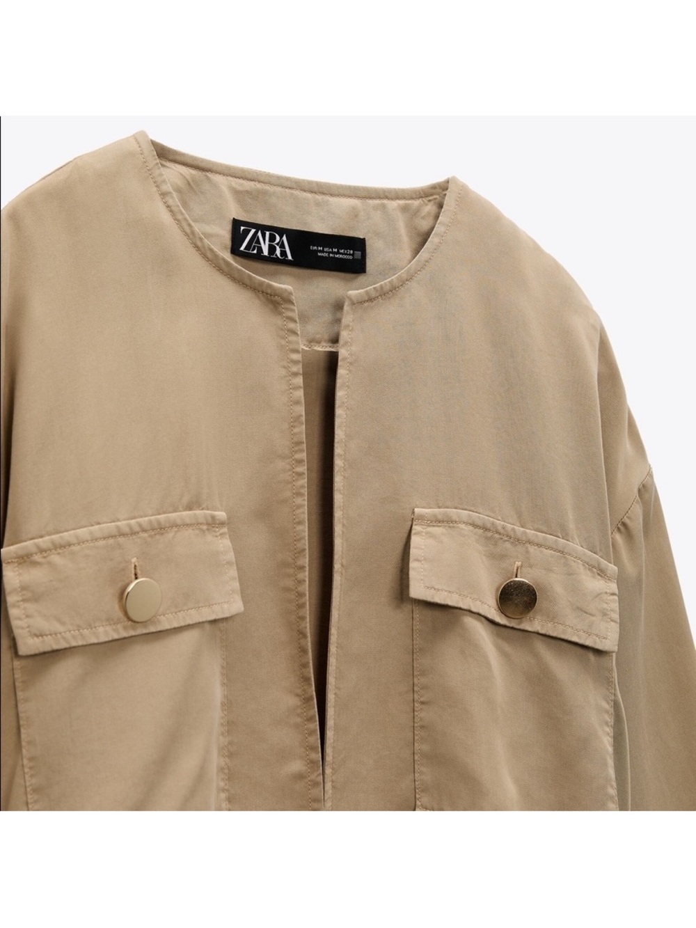 Zara 100% Lyocell Open Front Ruffle Jacket - Picture 4 of 9